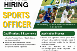 Vacancy – Sports Officer Vacancy – Sports Officer